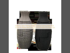ภายนอก Vase พับออกแบบ ภายนอกโต๊ะอาหารและเก้าอี้ PE Rattan ดีที่สุดการออกแบบ สีสัน เฟอร์นิเจอร์ภายในชุด