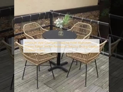 สไตล์อเมริกัน Courtyard Stacking โรงแรม แอลูมิเนียม Frames Rattan Wicker ร้านอาหาร แบลคอน อาหาร สวน ที่นั่งกลางแจ้ง