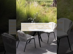 โต๊ะและเก้าอี้ระเบียงกลางแจ้งแบบนอร์ดิก เซตสามชิ้น เก้าอี้รัตตานในลาน รวมโต๊ะชา เฟอร์นิเจอร์กลางแจ้งง่ายๆ เก้าอี้รัตตาน