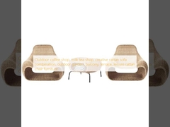 ร้านกาแฟกลางแจ้ง ร้านชามะนาว รวมโซฟารัตตาน์ที่สร้างสรรค์ สวนกลางแจ้ง ระเบียง พื้นที่ระเบียง เฟอร์นิเจอร์เก้าอี้รัตตาน์